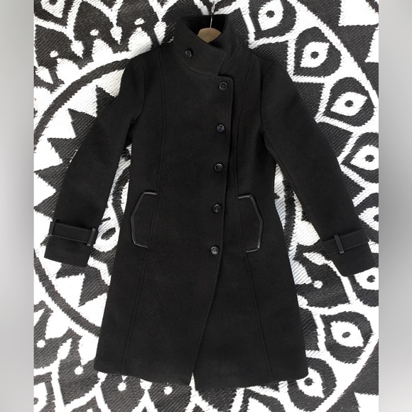 SOIA & KYO Wool Coat with leather detail - medium - Picture 1 of 9